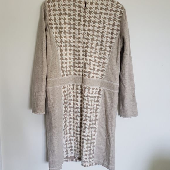 Worth New York Sweater Dress Tan Wool Blend Lagen Size 12 Cream Tan Maxi - Picture 3 of 11